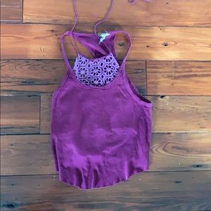 Free People Deep Purple with pink tones Tank